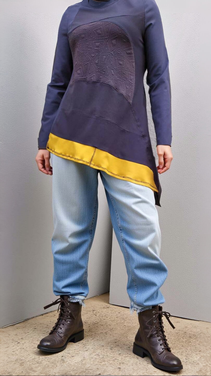 ARTEMIS-BLOUSES-ANTHRACITE-YELLOW-TRIANGLES 4 1