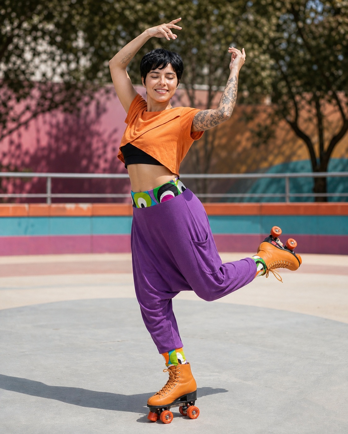 ARTEMIS-HAREMPANTS-PURPLE-RADIANT ORCHID 1 (2)