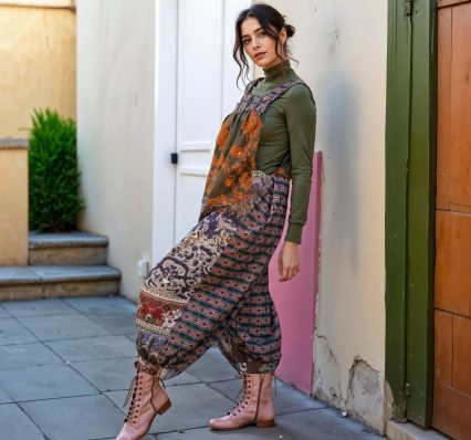 ARTEMIS-PLUSSIZE-JUMPSUITS-Boho Nomad Patchwork Dungarees 2